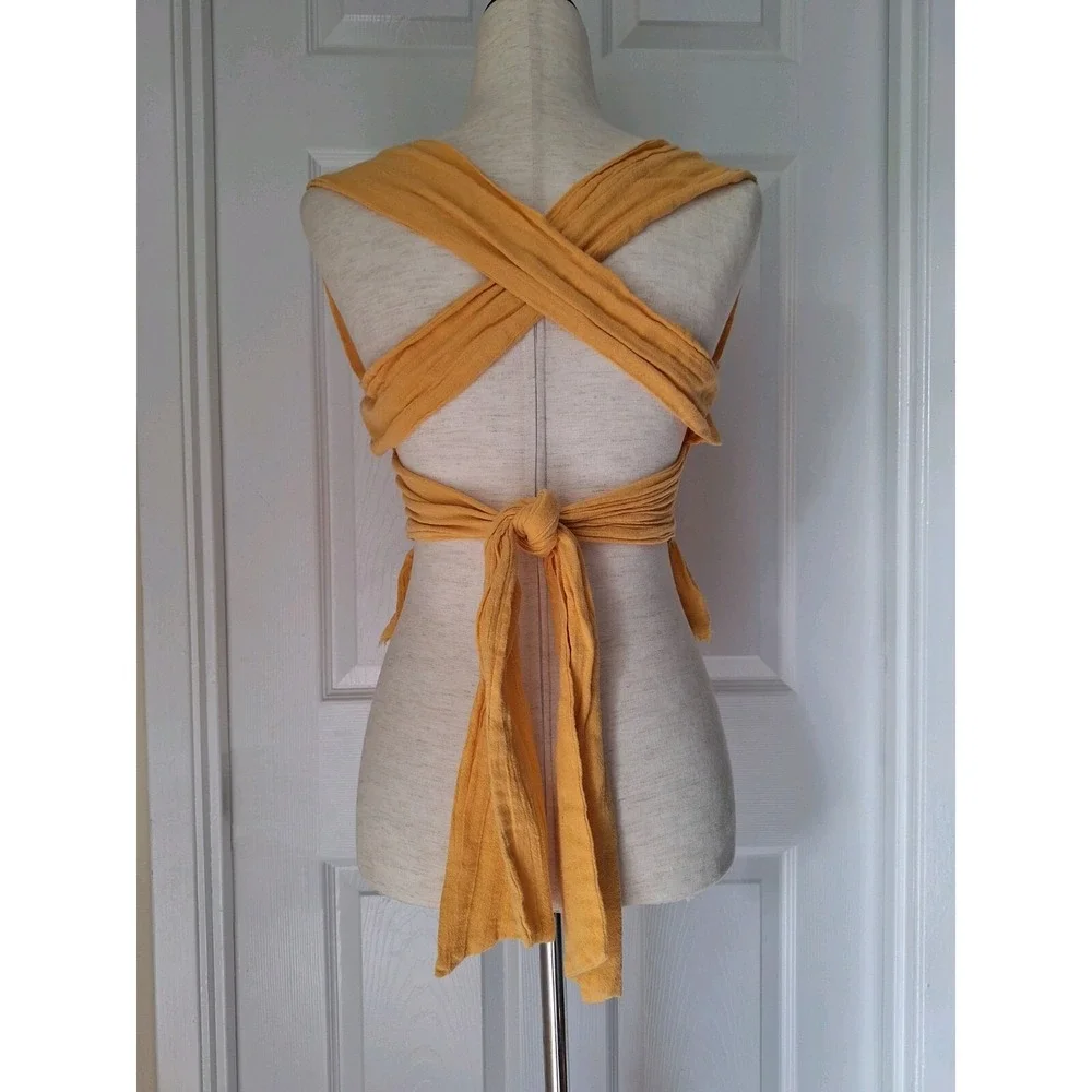 Free People Smocked Open Back Criss Cross Boho Tank Top‎